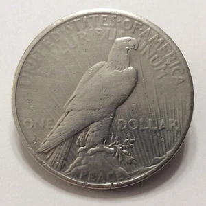 1922 UNITED STATES PEACE DOLLAR TURNED INTO PIN BROOCH SWEETHEART 900 SILVER - Foto 1 di 2