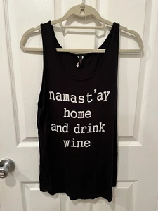 Training Training Tank Top ""Namastay Home and Drink Wine"" schwarz Damen L - Bild 1 von 5