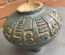 Unusual Vintage Textured Studio Pottery Stoneware Ceramic Decorative Vase MCM