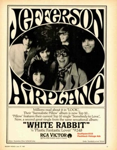 1967 Jefferson Airplane "White Rabbit" Song Release Industry Promo Reprint Ad - Picture 1 of 1