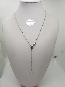 COLLANA ROSARIO RELIGIOSO  IN ARGENTO 925 PALLINI SFACCETTATI  (0290) - Foto 1 di 7