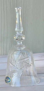 Vintage Bohemian Hand Cut 24% Lead Crystal Bell Made in Czech Republic ~6.25"H - Picture 1 of 9
