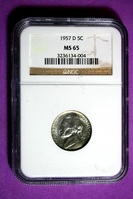 1957 D NGC MS65 Jefferson Nickel #B29593 - Image 1 of 2