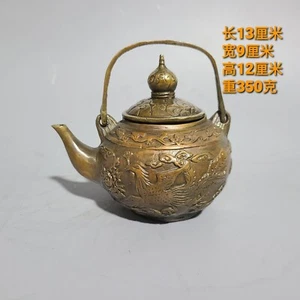 Collection china bronze copper handmade dragon phoenix statue exquisite teapot - Picture 1 of 6