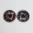 Lot de deux répliques vintage Drachma Ceaae copie de pièces grecques anciennes