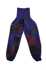 Boho Patchwork Cotton Harem Pant Hippie gypsy Summer purple YOGA Patch PANTS S/M
