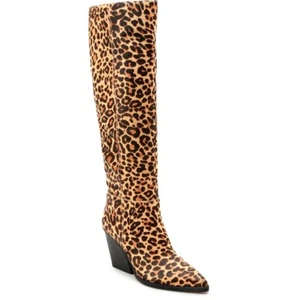 Dolce Vita isobel Calf Hair Leopard Print Knee-high Boots Size US 6.5 - Picture 1 of 6