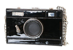 LB-200 Foto-Kamera Optik Schwarz Lack Retro Vintage Hand Tasche Kawaii Harajuku