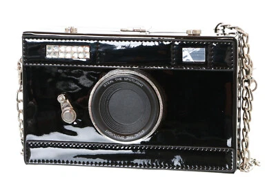 LB-200 Foto-Kamera Optik Schwarz Lack Retro Vintage Hand Tasche Kawaii Harajuku - Bild 1 von 4