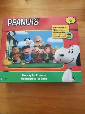 Rompecabezas de piso Peanuts Hooray for Friends 48 piezas diversión interior niños familia -NUEVO- Foto 1 de 4