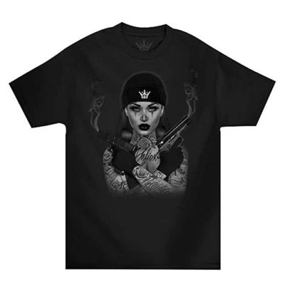 Camiseta Mafioso Killa Payaso Tatuaje Tinta Arte Pistola Urbana Punk Negra Foto 1 de 3