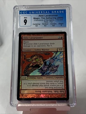 Foil CGC 9 AKKI LAVARUNNER / TOK-TOK, VOLCANO BORN Champions Kamigawa MTG Magic - Image 1 of 2