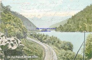 PstCd de colección vía ferroviaria a lo largo de las amplias aguas termales francesas Carolina del Norte enviado 1908 - Imagen 1 de 7