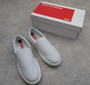 Orlebar Marrón Zapatos UK 11 Blanco Hydro B2 Tenis Entrenadores Sin Cordones Playa Piscina - Imagen 1 de 10