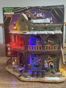 Lemax Dry Gulch Hotel Spooky Town 2007 Halloween Village RETIRED Lights Sound - Picture 1 of 18