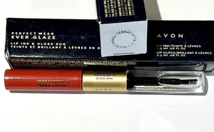 Avon Perfect Wear EVER GLAZE inchiostro labbra e gloss duo TERRACOTTA in scatola VINTAGE NOS - Foto 1 di 1