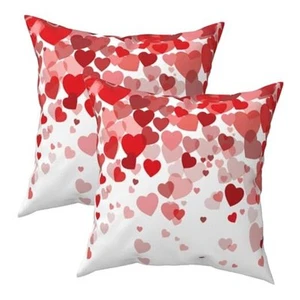 Valentine‘s Day Throw Pillows Cover 18x18 Inch Red Heart Pillow Covers Set of - Picture 1 of 8