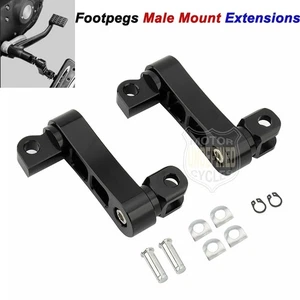 For Harley CNC Foot Pegs Highway Male Mount Extensions Bracket Road King Softail - Picture 1 of 5