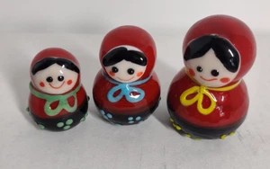 Art Glass Miniature Doll Figures Matryoshkas Pier 1 Nesting Dolls Set of 3 - Picture 1 of 10