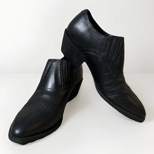 Stivaletto Road Wolf taglia 7,5M nero stivaletto pelle slip on elasticizzato western - Foto 1 di 18