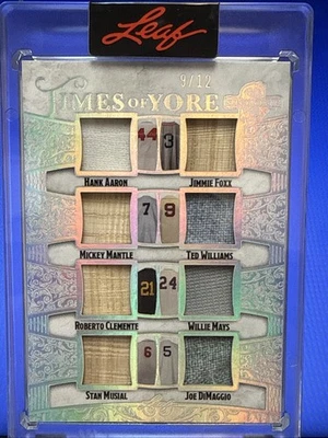 2025 Leaf Spectacular Time Of Yore MANTLE AARON MAYS CLEMENTE FOXX+ 8 Relic 9/12 - Image 1 of 2