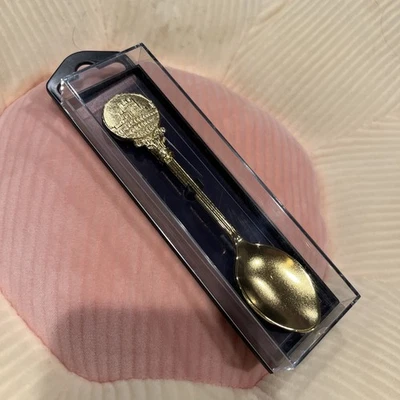 Gold plated Downton Abbey tea spoon collectible. The Grantham Estate. NEW in Box - Image 1 of 4