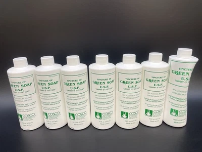 Lote de 7 Cosco Tintura de Jabón Verde - Suministros Médicos para Tatuajes 112 Oz EXP 2023 Foto 1 de 2