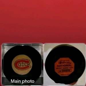 MONTREAL CANADIENS VINTAGE NHL CONVERSE RUBBERIZED Logos GAME PUCK USA ART ROSS  - Picture 1 of 7