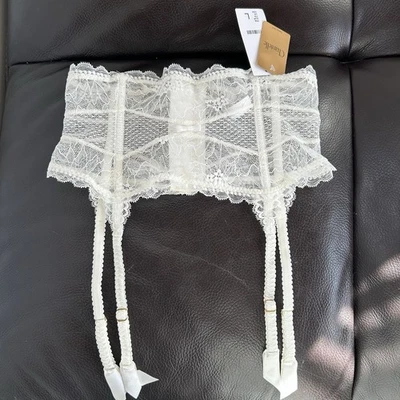 Chantelle Marfil Encaje Tirantes Cinturón Lencería Cintura Ajustador Borde Vieira Talla L Nuevo Foto 1 de 4