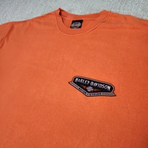 Vintage Harley Davidson Shirt Men 2XL Y2K Motorcycle Orange Biker - Picture 1 of 8