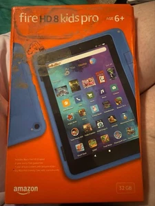 Amazon Fire HD 8 Kids Pro tablet 10th Ed 8" HD ages 6–12 32 GB Sky Blue New - Picture 1 of 3