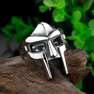 MF Doom Mask Gladiator Style Edelstahl Ring Silber Edelstahl Größe 7-14 - Bild 1 von 12