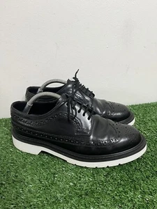 Loake Platform Wingtip Brogue Black White Sole - Oil Acid Resistant Work UK7 - Picture 1 of 16
