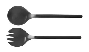 WENKO Edelstahl Salatbesteck Nagy Schwarz 2-teilig Salatlöffel Salatgabel - Bild 1 von 4