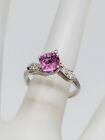 Vintage 1940S $4000 1.25Ct Natural Pink Sapphire Diamond Platinum Wedding Ring