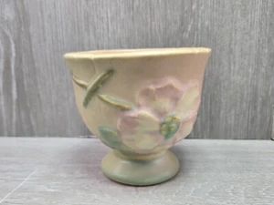 Weller Art Pottery Wild Rose Dogwood Footed Planter Vase Vintage - Picture 1 of 8