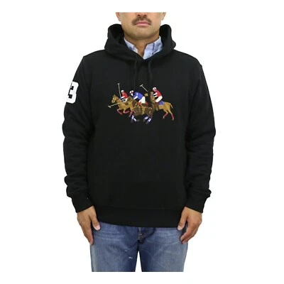 Polo Ralph Lauren Men's Pullover Match Pony Hoodie Hooded Sweatshirt - Black - Image 1 of 4
