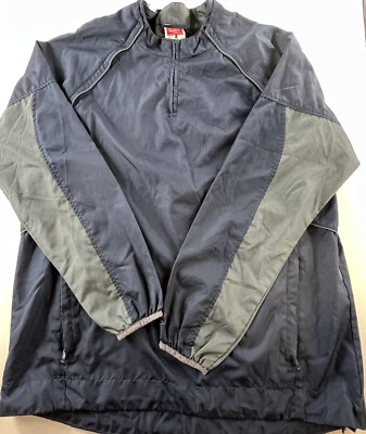 Chaqueta cortavientos pulóver Rawlings 1/4 cremallera para hombre azul gris manga larga talla M Foto 1 de 4