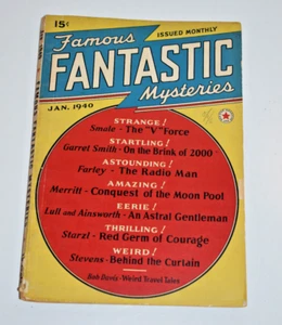 Vtg. January 1940 Famous Fantastic Mysteries Magazine - The V Force Story & More - Imagen 1 de 4