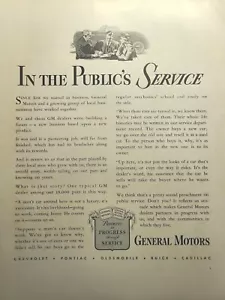 Anuncio impreso vintage de concesionarios confiables de General Motors al servicio público 1941 - Imagen 1 de 4
