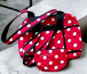 Michelle Eye Catcher Red Polka Dot Purse Double Strap Handbag - Picture 1 of 8