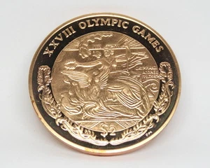 XXVIII Olympics 2004 Virgin Islands Elizabeth II Large Copper Proof Coin - Picture 1 of 2