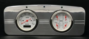 1935 1936 Chevy Car 2 Gauge Dash Panel Quad Style Insert Set Programmable Metric - Picture 1 of 4