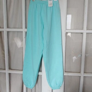 Vtg 90s Girls Hanes Joggers Size 10 Mint Green Sweatpants Jogger NOS - Picture 1 of 5