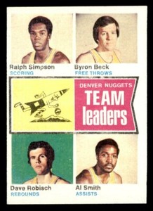 1974 Topps Basketball #222 Nuggets Team Leaders EX/MT *d23