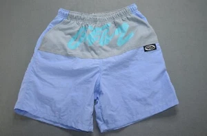 Vintage OP Ocean Pacific Lined Swim Trunks Men's Size Large Gray Blue - Picture 1 of 12