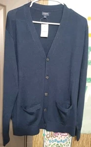 Cárdigan de lana merino para hombre J.Crew azul marino talla grande BL175 SU5831 - Imagen 1 de 9