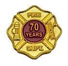 Firefighter Years of Service Pin - 70 Year - Gold (New) Size 3/4 Inch