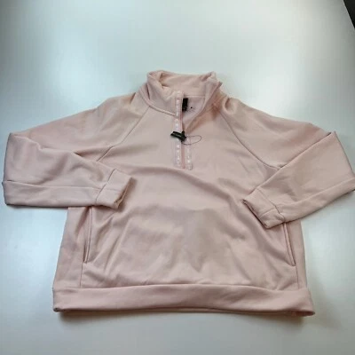 NEW NWT Nike 1/2 Zip Pullover Sweater Womens Medium Pink Pockets Mock Neck - Image 1 of 4