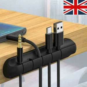 Cable Wire Cord Lead Drop Clips USB Charger Holder Desk Tidy Organiser Holder UK - Picture 1 of 9